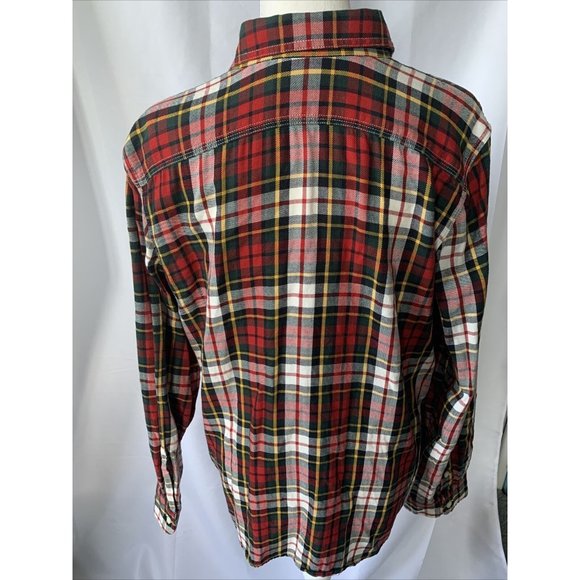 Women's LRL Lauren Jeans Co Long Sleeve Button Up Shirt Red/Green/White Plaid L - Picture 4 of 7